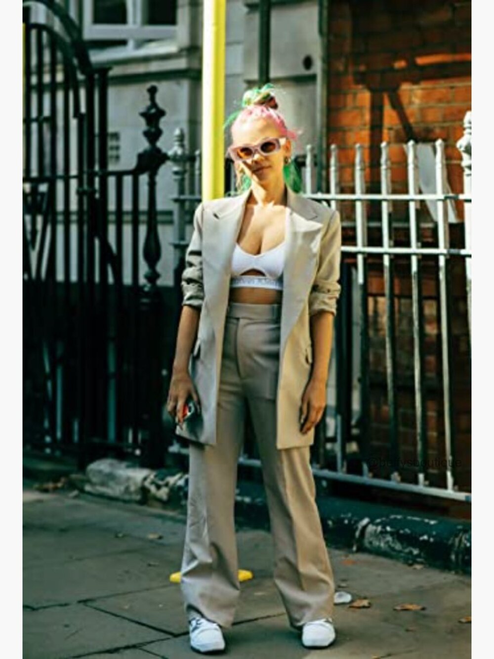 Oversized Long Sleeve Lapel Button Blazer Suit Jacket Work Office - Picture 4 of 7